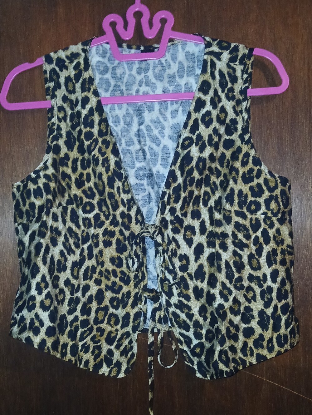 NWOT Leopard Print Shein Double Tie-Front Vest